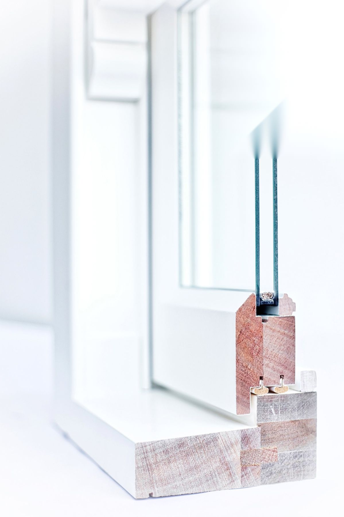 Box sash sill cut through